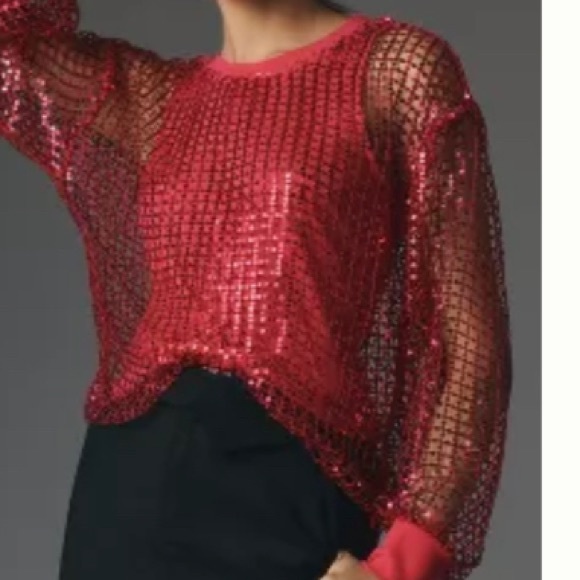 Anthropology Pilcro NWT size M sequin top - Picture 2 of 11